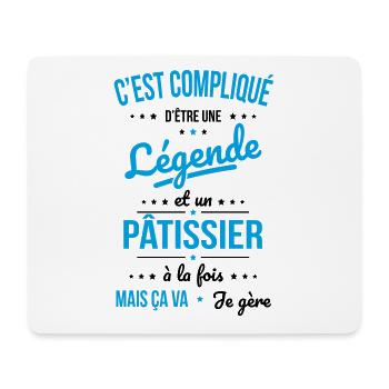 Compliqué d'être une légende et un pâtissier - Tapis de souris (format paysage) - blanc - Devant