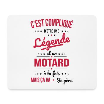 Compliqué d'être une légende et un motard - Tapis de souris (format paysage) - blanc - Devant