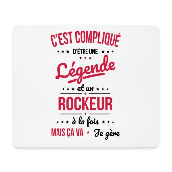 Compliqué d'être une légende et un rockeur - Tapis de souris (format paysage) - blanc - Devant