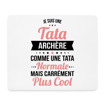 Tata archère comme une tata normale plus cool - Tapis de souris (format paysage) - blanc - Devant