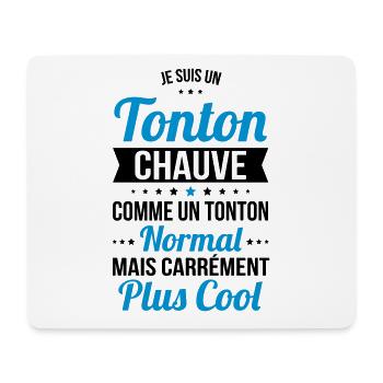 Tonton chauve comme un tonton normal plus cool - Tapis de souris (format paysage) - blanc - Devant