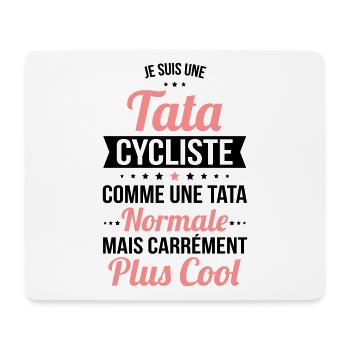 Tata cycliste comme une tata normale plus cool - Tapis de souris (format paysage) - blanc - Devant
