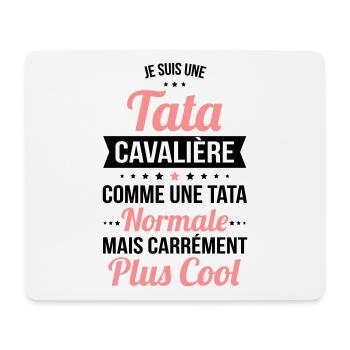 Tata cavalière comme tata normale plus cool - Tapis de souris (format paysage) - blanc - Devant