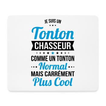 tonton chasseur comme tonton normal plus cool - Tapis de souris (format paysage) - blanc - Devant