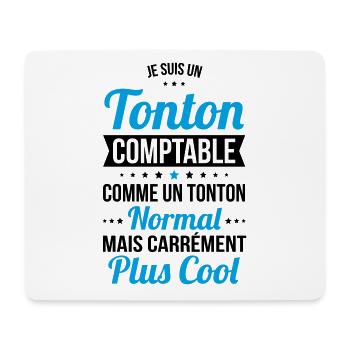 Tonton comptable comme un tonton normal plus cool - Tapis de souris (format paysage) - blanc - Devant