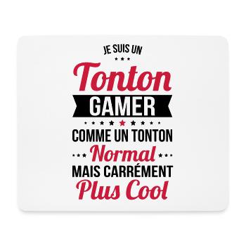 Tonton gamer comme tonton normal plus cool - Tapis de souris (format paysage) - blanc - Devant