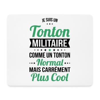 Tonton militaire comme un tonton normal plus cool - Tapis de souris (format paysage) - blanc - Devant