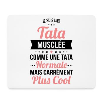 Tata musclée comme une tata normale plus cool - Tapis de souris (format paysage) - blanc - Devant