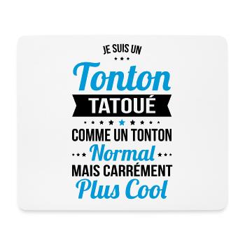 Tonton tatoué comme un tonton normal plus cool - Tapis de souris (format paysage) - blanc - Devant