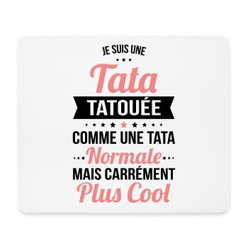 Tata tatouée comme une tata normale plus cool - Tapis de souris (format paysage) - blanc - Devant