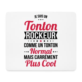 Tonton rockeur comme un tonton normal plus cool - Tapis de souris (format paysage) - blanc - Devant