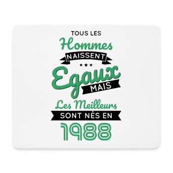 Anniversaire 35 ans - Meilleurs sont nés en 1988 - Tapis de souris (format paysage) - blanc - Devant