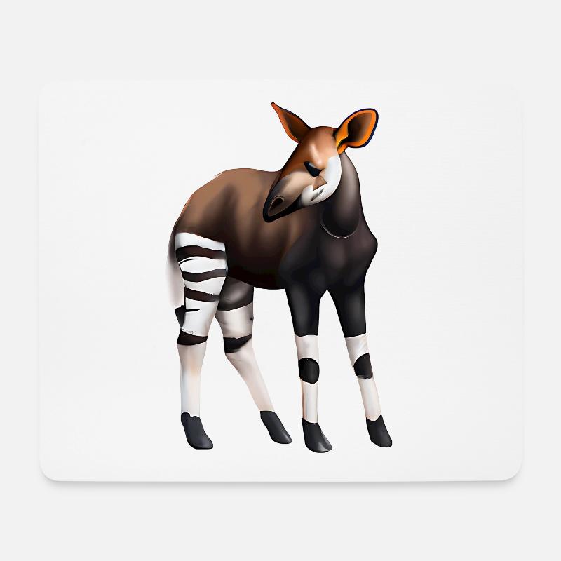Süßes Okapi - Mousepad (Querformat) - Weiß