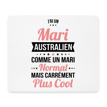 J'ai un mari Australien plus cool - Tapis de souris (format paysage) - blanc - Devant