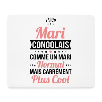 J'ai un mari Congolais plus cool - Tapis de souris (format paysage) - blanc - Devant