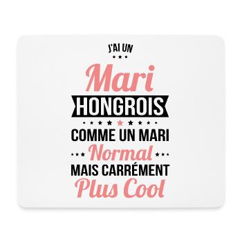 J'ai un mari Hongrois plus cool - Tapis de souris (format paysage) - blanc - Devant