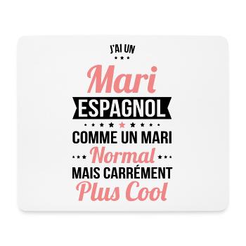 J'ai un mari Espagnol plus cool - Tapis de souris (format paysage) - blanc - Devant