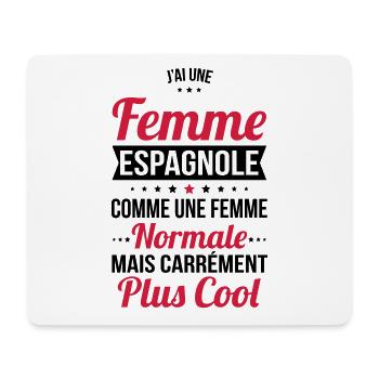 J'ai une femme Espagnole plus cool - Tapis de souris (format paysage) - blanc - Devant