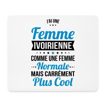 J'ai une femme Ivoirienne plus cool - Tapis de souris (format paysage) - blanc - Devant
