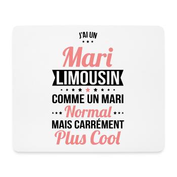 J'ai un mari Limousin plus cool - Tapis de souris (format paysage) - blanc - Devant