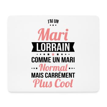 J'ai un mari Lorrain plus cool - Tapis de souris (format paysage) - blanc - Devant