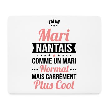 J'ai un mari Nantais plus cool - Tapis de souris (format paysage) - blanc - Devant