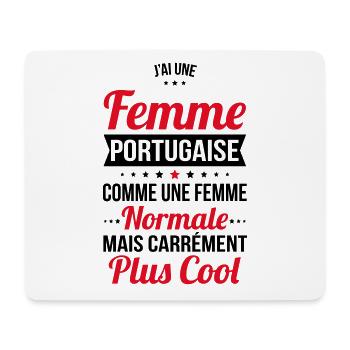 J'ai une femme Portugaise plus cool - Tapis de souris (format paysage) - blanc - Devant