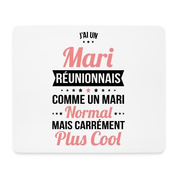J'ai un mari Réunionnais plus cool - Tapis de souris (format paysage) - blanc - Devant