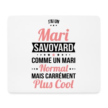 J'ai un mari Savoyard plus cool - Tapis de souris (format paysage) - blanc - Devant