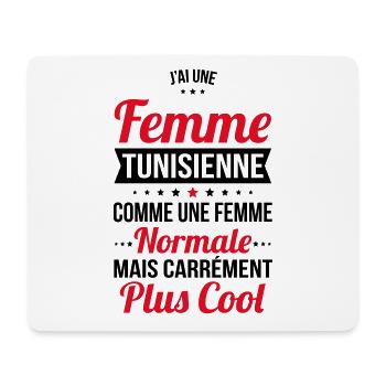 J'ai une femme Tunisienne plus cool - Tapis de souris (format paysage) - blanc - Devant