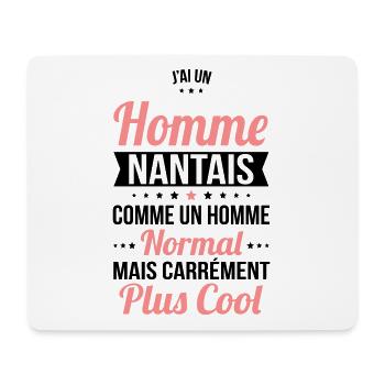 J'ai un homme Nantais plus cool - Tapis de souris (format paysage) - blanc - Devant