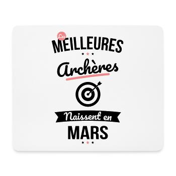 Les meilleures archères naissent en Mars - Tapis de souris (format paysage) - blanc - Devant