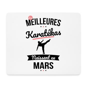 Les meilleures karatékas naissent en Mars - Tapis de souris (format paysage) - blanc - Devant