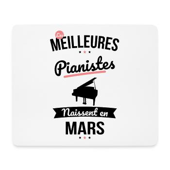 Les meilleures pianistes naissent en Mars - Tapis de souris (format paysage) - blanc - Devant