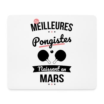 Les meilleures pongistes naissent en Mars - Tapis de souris (format paysage) - blanc - Devant