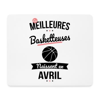 Les meilleures basketteuses naissent en Avril - Tapis de souris (format paysage) - blanc - Devant