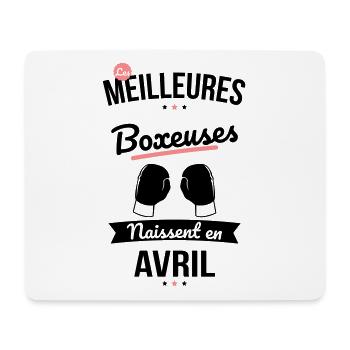 Les meilleures boxeuses naissent en Avril - Tapis de souris (format paysage) - blanc - Devant
