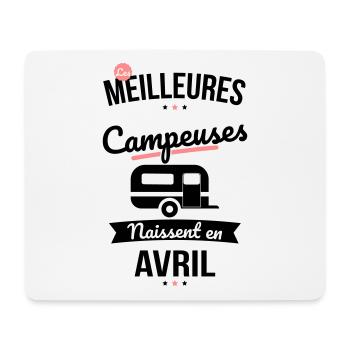 Les meilleures campeuses naissent en Avril - Tapis de souris (format paysage) - blanc - Devant