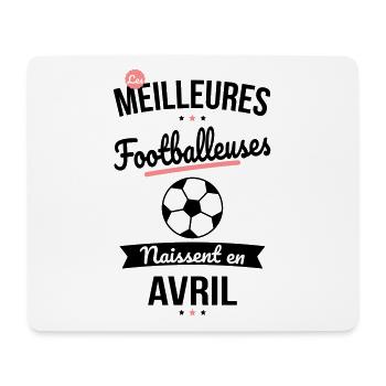 Les meilleures footballeuses naissent en Avril - Tapis de souris (format paysage) - blanc - Devant