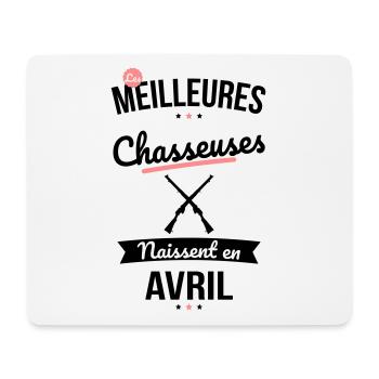 Les meilleures chasseuses naissent en Avril - Tapis de souris (format paysage) - blanc - Devant