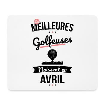 Les meilleures golfeuses naissent en Avril - Tapis de souris (format paysage) - blanc - Devant
