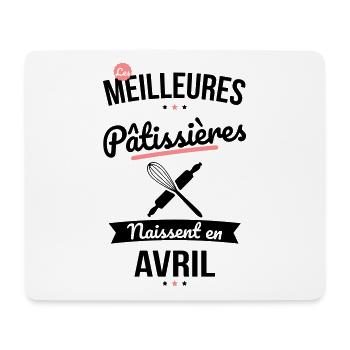 Les meilleures pâtissières naissent en Avril - Tapis de souris (format paysage) - blanc - Devant