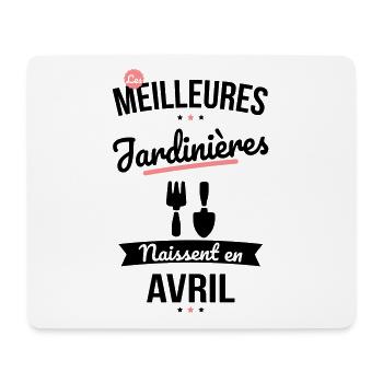 Les meilleures jardinières naissent en Avril - Tapis de souris (format paysage) - blanc - Devant
