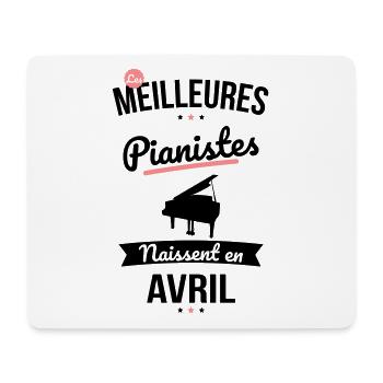 Les meilleures pianistes naissent en Avril - Tapis de souris (format paysage) - blanc - Devant