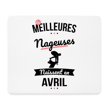 Les meilleures nageuses naissent en Avril - Tapis de souris (format paysage) - blanc - Devant