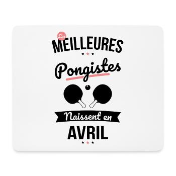 Les meilleures pongistes naissent en Avril - Tapis de souris (format paysage) - blanc - Devant
