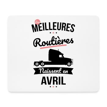 Les meilleures routières naissent en Avril - Tapis de souris (format paysage) - blanc - Devant