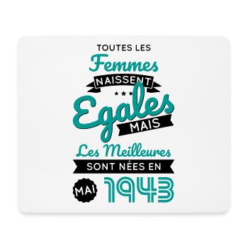 Anniversaire 81 ans - Meilleures nées Mai 1943 - Tapis de souris (format paysage) - blanc - Devant