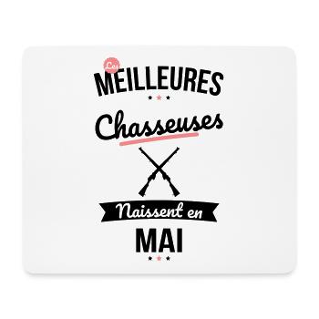 Les meilleures chasseuses naissent en Mai - Tapis de souris (format paysage) - blanc - Devant