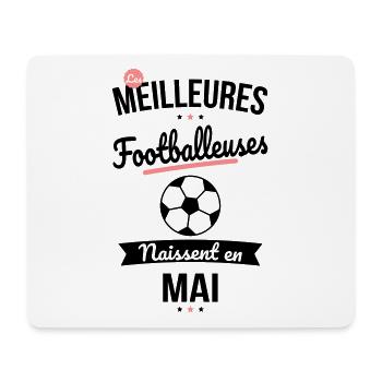 Les meilleures footballeuses naissent en Mai - Tapis de souris (format paysage) - blanc - Devant